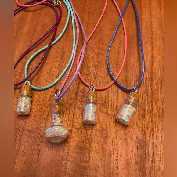 Hand filled glass globe pendants, Set of five! - Picture 3 of 4